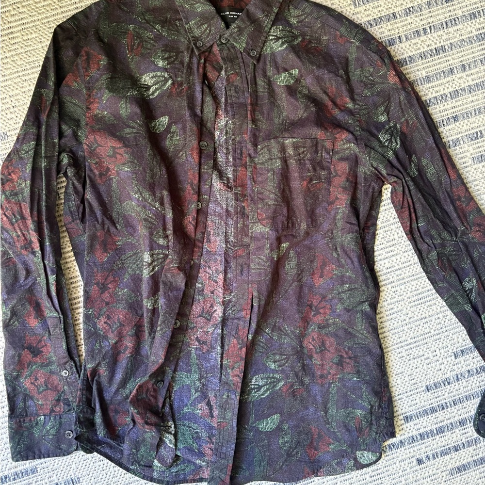 Club Monaco Patterned Slim Fit Shirt
